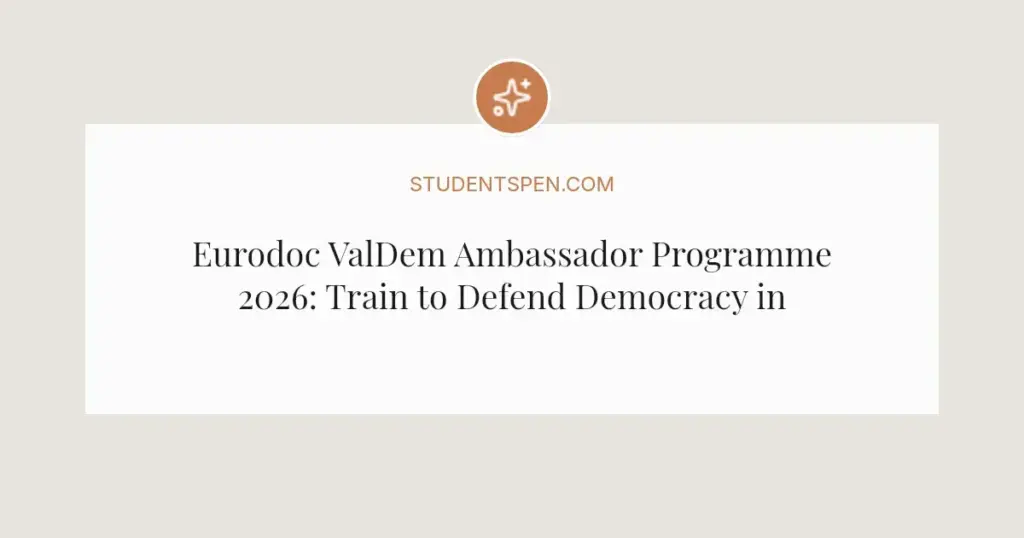 Eurodoc ValDem Ambassador Programme 2026: Train to Defend Democracy in Academia
