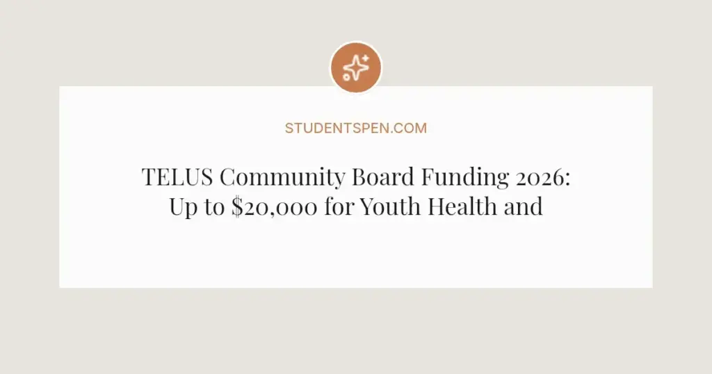 TELUS Community Board Funding 2026: Up to $20,000 for Youth Health and Education