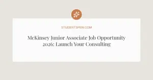 McKinsey Junior Associate Job Opportunity 2026: Launch Your Consulting Career