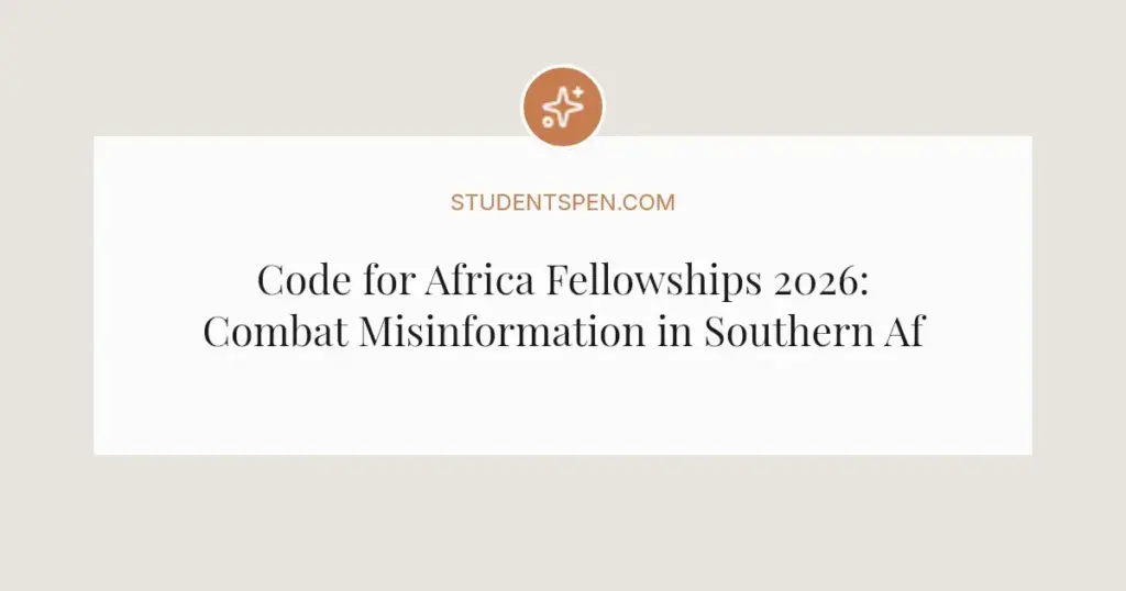 Code for Africa Fellowships 2026: Combat Misinformation in Southern Africa