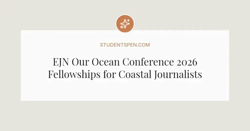 EJN Our Ocean Conference 2026 Fellowships for Coastal Journalists
