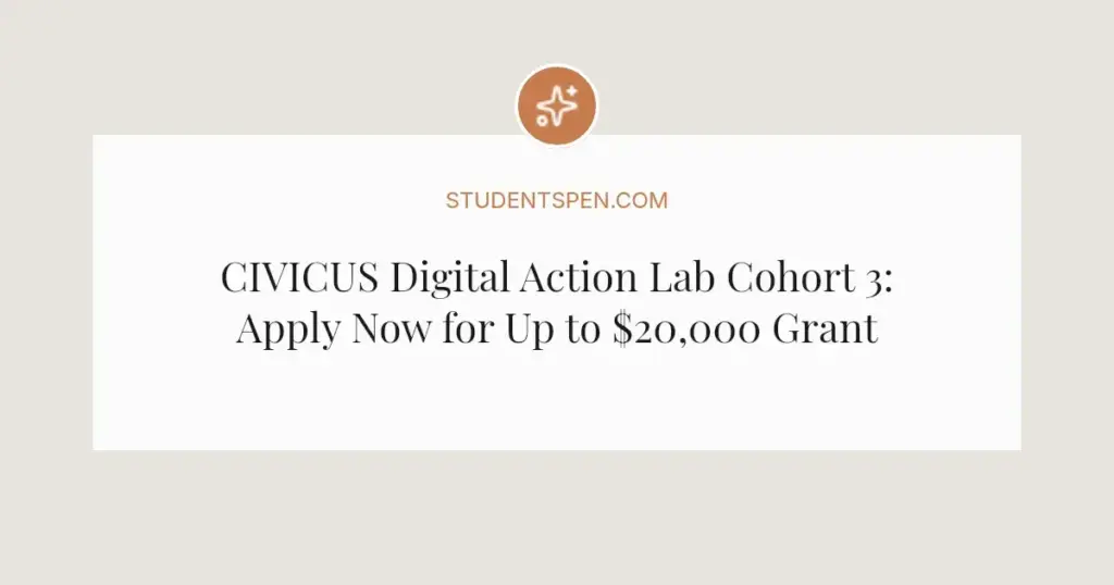 CIVICUS Digital Action Lab Cohort 3: Apply Now for Up to $20,000 Grants