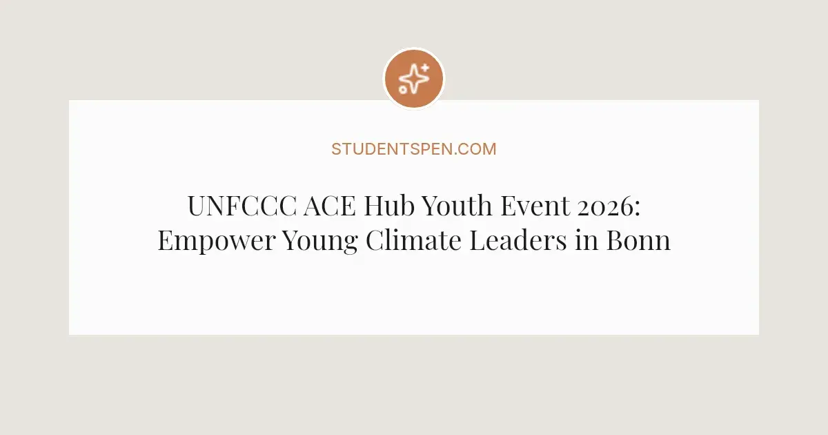 UNFCCC ACE Hub Youth Event 2026: Empower Young Climate Leaders in Bonn ...