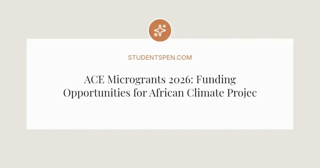 ACE Microgrants 2026: Funding Opportunities for African Climate Projects