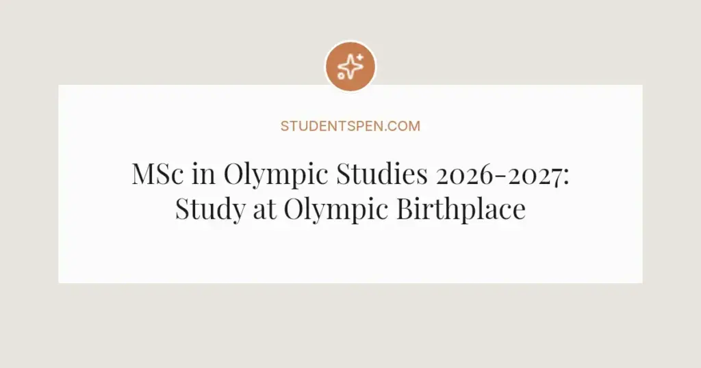 MSc in Olympic Studies 2026-2027: Study at Olympic Birthplace
