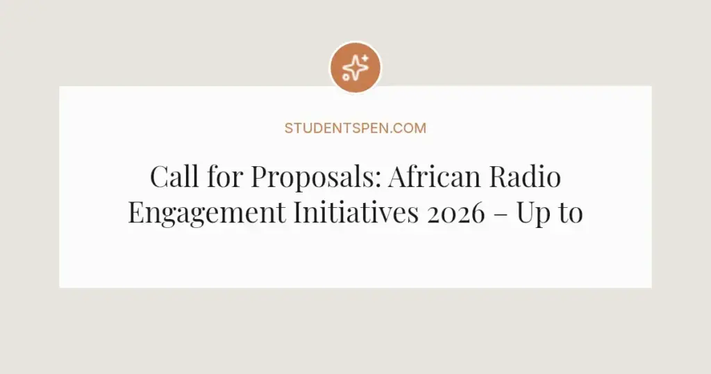 Call for Proposals: African Radio Engagement Initiatives 2026 – Up to $2,500 Grants