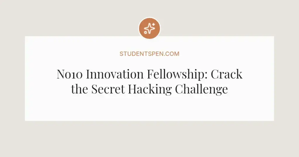 No10 Innovation Fellowship: Crack the Secret Hacking Challenge