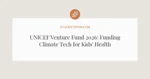 UNICEF Venture Fund 2026: Funding Climate Tech for Kids' Health