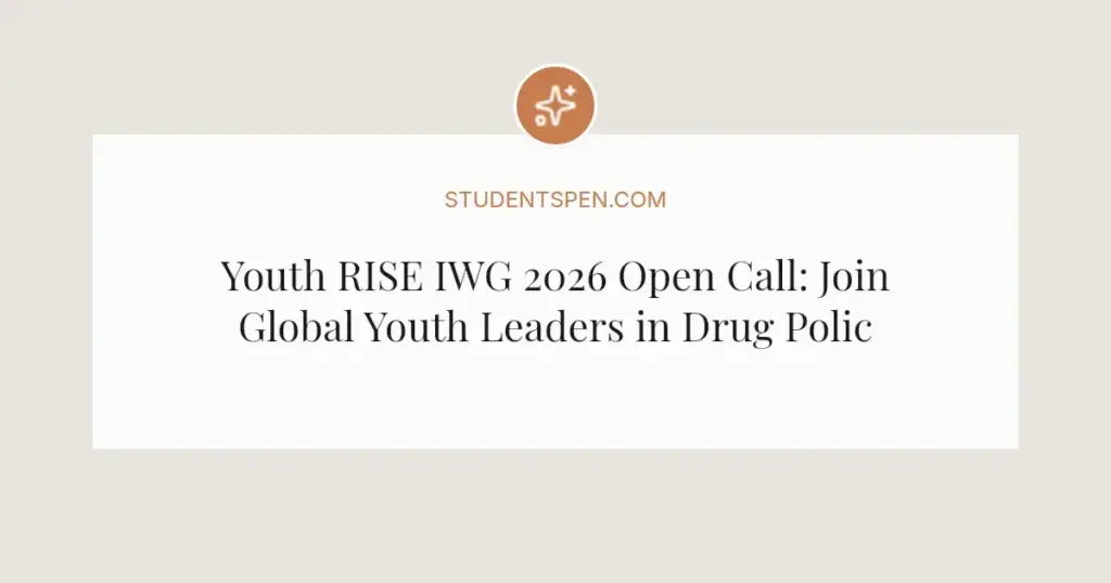 Youth RISE IWG 2026 Open Call: Join Global Youth Leaders in Drug Policy Reform