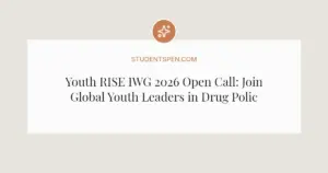 Youth RISE IWG 2026 Open Call: Join Global Youth Leaders in Drug Policy Reform