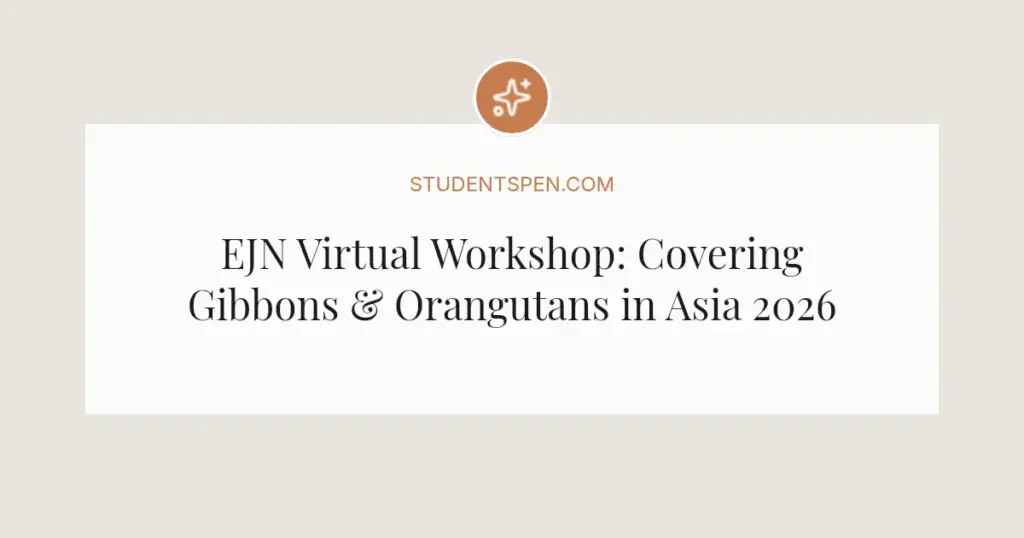 EJN Virtual Workshop: Covering Gibbons & Orangutans in Asia 2026