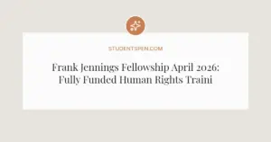 Frank Jennings Fellowship April 2026: Fully Funded Human Rights Training