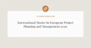 International Master in European Project Planning and Management 2026: Launch Your Global Career