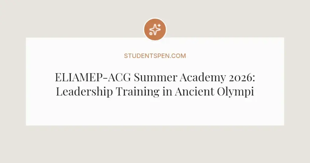 ELIAMEP-ACG Summer Academy 2026: Leadership Training in Ancient Olympia