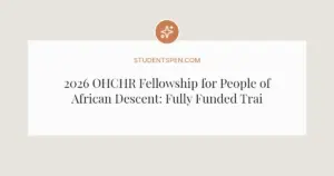 2026 OHCHR Fellowship for People of African Descent: Fully Funded Training in Geneva
