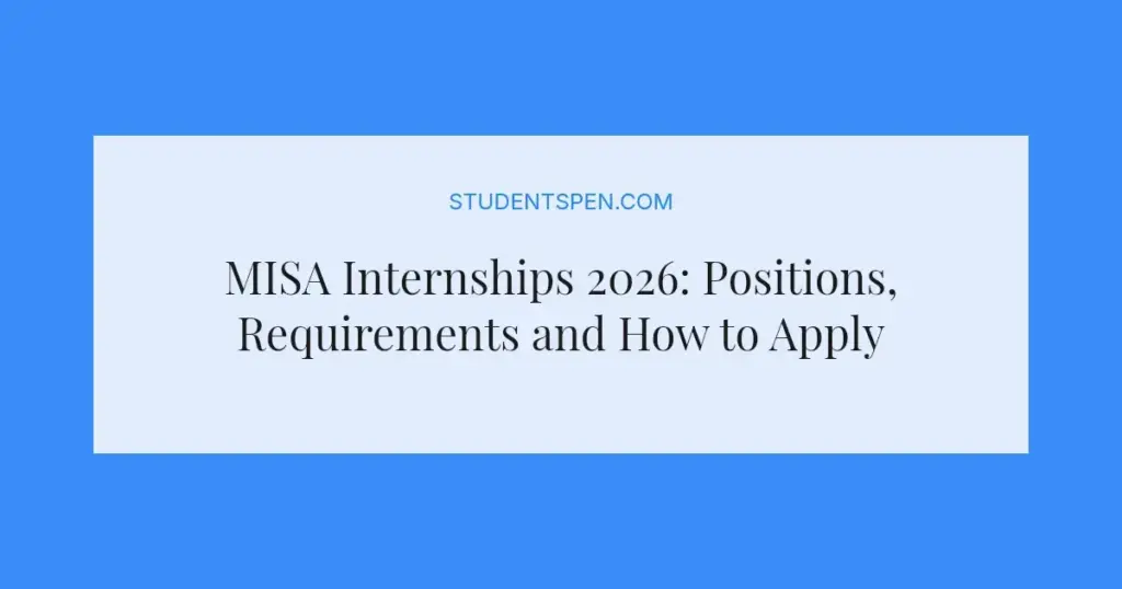 MISA Internships 2026: Positions, Requirements and How to Apply
