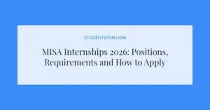 MISA Internships 2026: Positions, Requirements and How to Apply