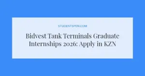 Bidvest Tank Terminals Graduate Internships 2026: Apply in KZN