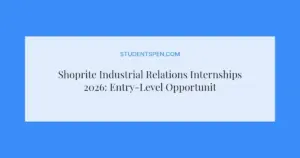 Shoprite Industrial Relations Internships 2026: Entry-Level Opportunity in Cape Town