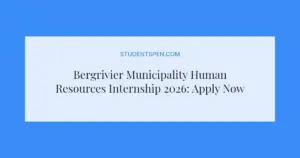 Bergrivier Municipality Human Resources Internship 2026: Apply Now