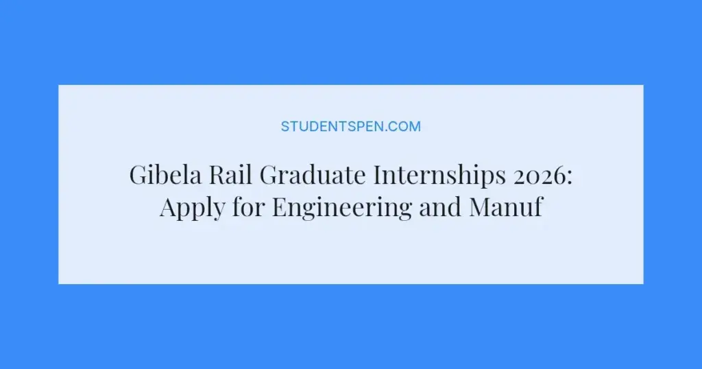 Gibela Rail Graduate Internships 2026: Apply for Engineering and Manufacturing Roles