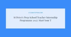 St Peter's Prep School Teacher Internship Programme 2027: Start Your Teaching Career
