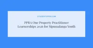 PPRA One Property Practitioner Learnerships 2026 for Mpumalanga Youth