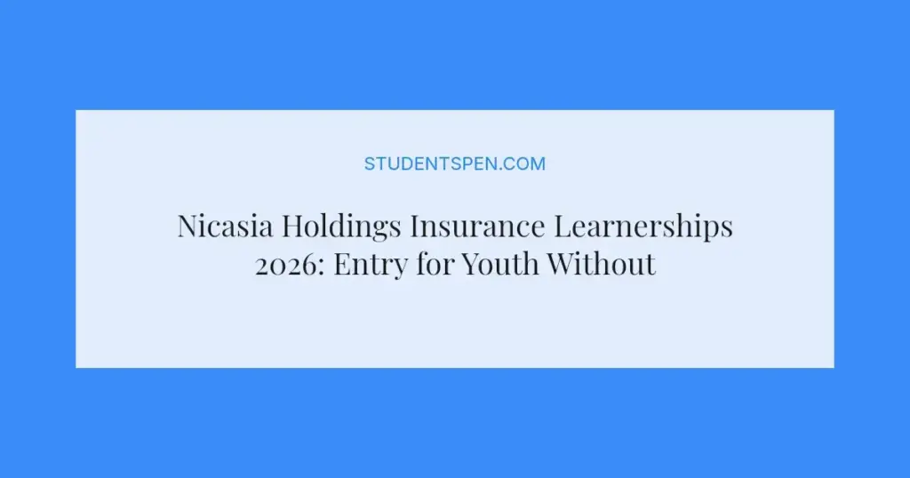 Nicasia Holdings Insurance Learnerships 2026: Entry for Youth Without Degree