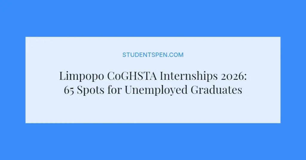 Limpopo CoGHSTA Internships 2026: 65 Spots for Unemployed Graduates