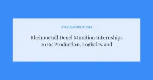 Rheinmetall Denel Munition Internships 2026: Production, Logistics and More