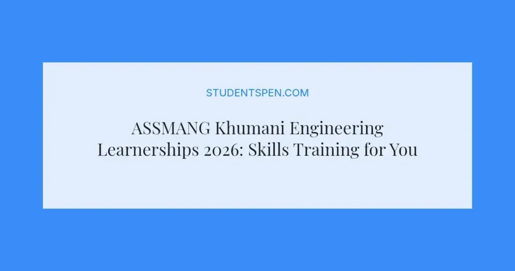 ASSMANG Khumani Engineering Learnerships 2026: Skills Training for Youth