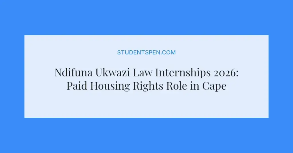 Ndifuna Ukwazi Law Internships 2026: Paid Housing Rights Role in Cape Town