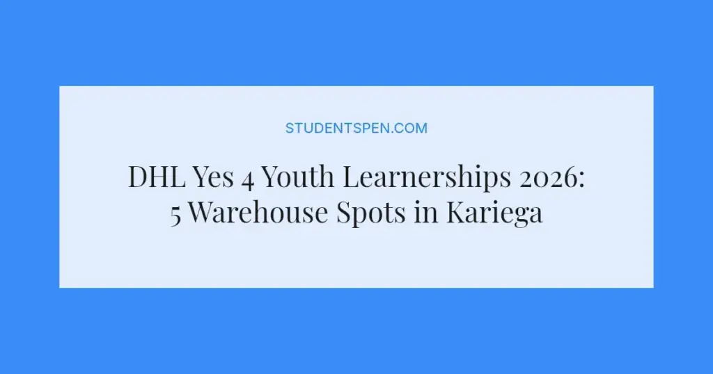 DHL Yes 4 Youth Learnerships 2026: 5 Warehouse Spots in Kariega