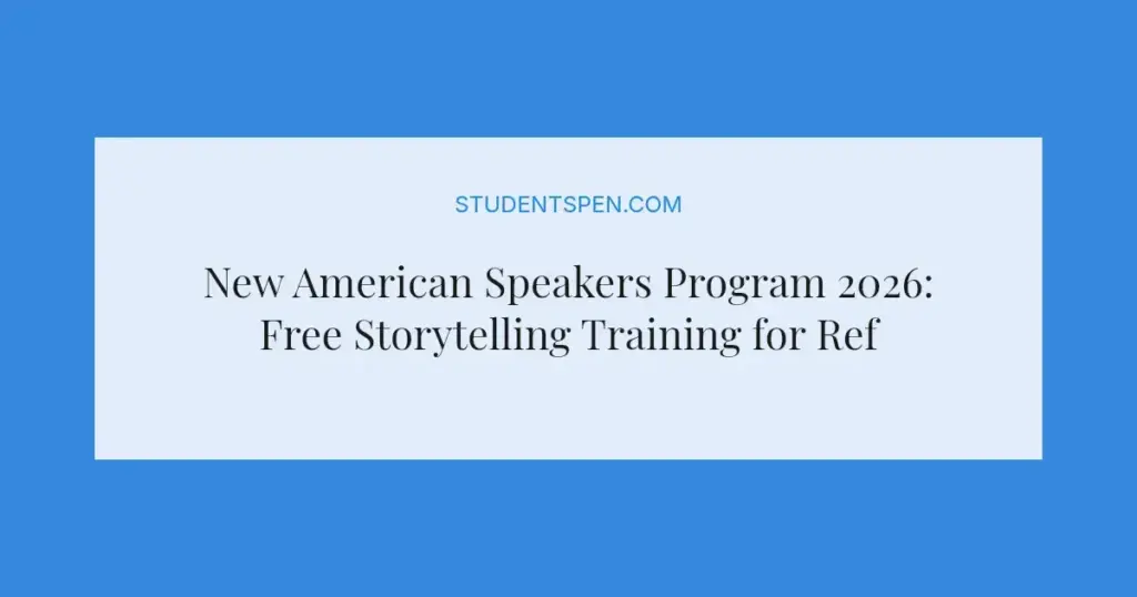 New American Speakers Program 2026: Free Storytelling Training for Refugees