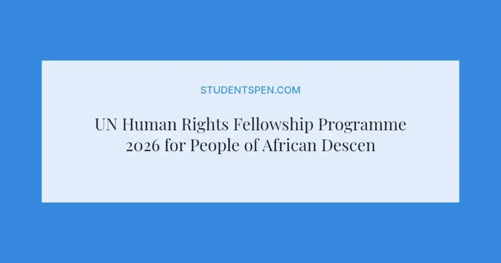 UN Human Rights Fellowship Programme 2026 for People of African Descent