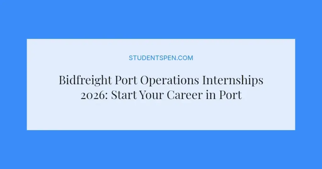 Bidfreight Port Operations Internships 2026: Start Your Career in Port Logistics