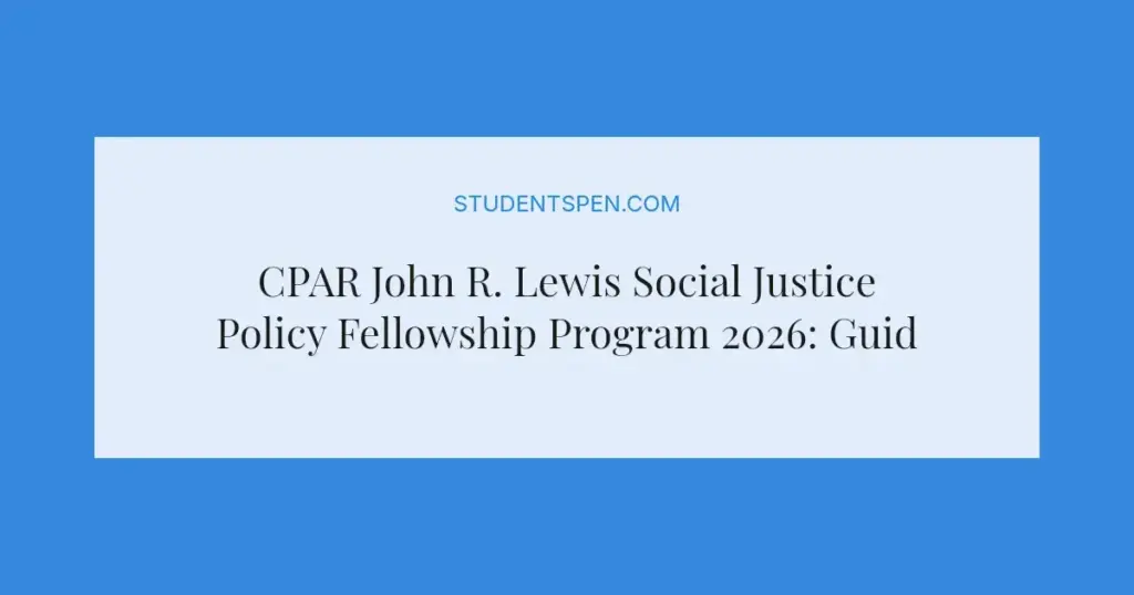 CPAR John R. Lewis Social Justice Policy Fellowship Program 2026: Guide to Apply