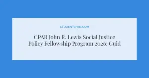 CPAR John R. Lewis Social Justice Policy Fellowship Program 2026: Guide to Apply