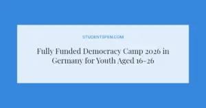 Fully Funded Democracy Camp 2026 in Germany for Youth Aged 16-26