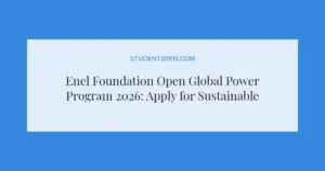 Enel Foundation Open Global Power Program 2026: Apply for Sustainable Energy Training