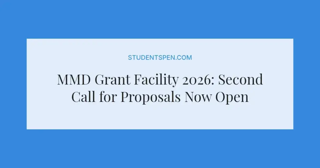 MMD Grant Facility 2026: Second Call for Proposals Now Open