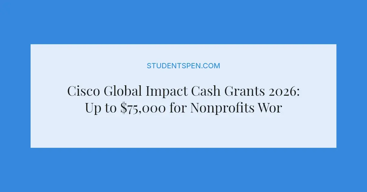 Cisco Global Impact Cash Grants 2026: Up to $75,000 for Nonprofits ...