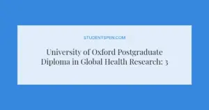University of Oxford Postgraduate Diploma in Global Health Research: 30 Scholarships for Africans