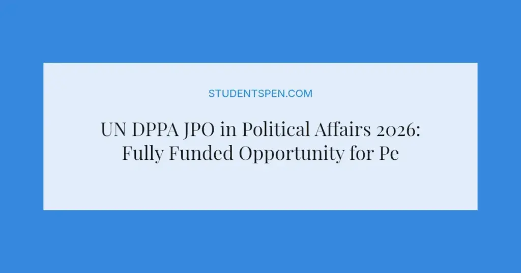 UN DPPA JPO in Political Affairs 2026: Fully Funded Opportunity for Peacebuilding