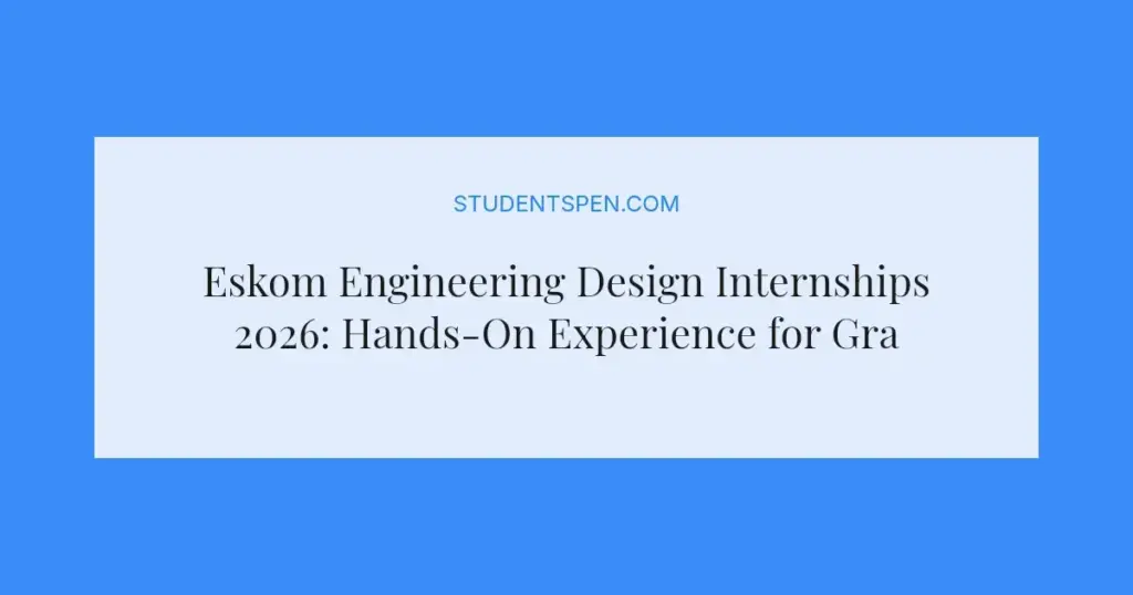 Eskom Engineering Design Internships 2026: Hands-On Experience for Graduates