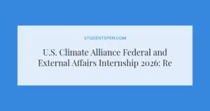 U.S. Climate Alliance Federal and External Affairs Internship 2026: Remote Paid Opportunity