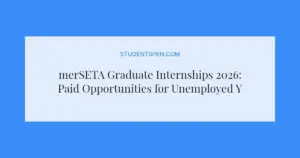merSETA Graduate Internships 2026: Paid Opportunities for Unemployed Youth