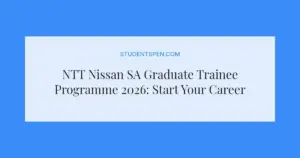 NTT Nissan SA Graduate Trainee Programme 2026: Start Your Career