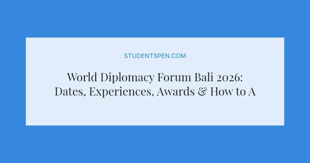 World Diplomacy Forum Bali 2026: Dates, Experiences, Awards & How to Apply
