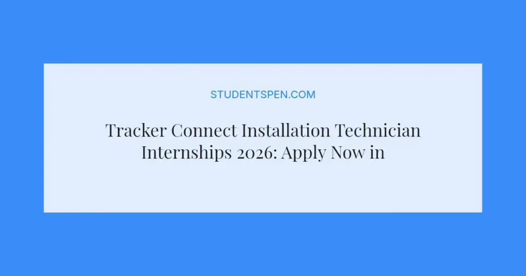 Tracker Connect Installation Technician Internships 2026: Apply Now in Randburg
